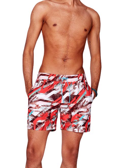 Beach Print Swimsuit - Coral