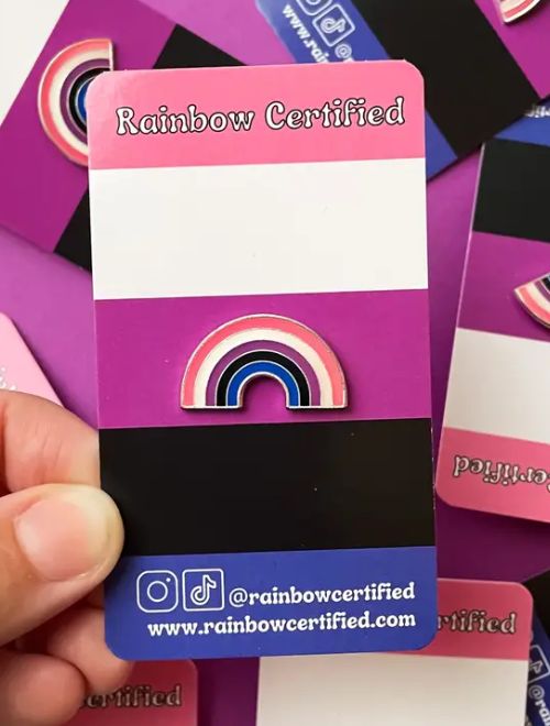 Genderfluid Rainbow Pin