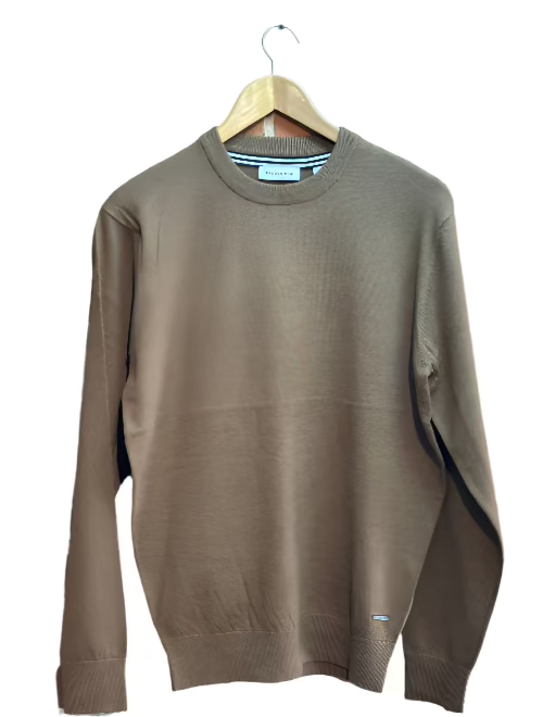 Crew Neck Lightweight Sweater Caramel Stroked Ego