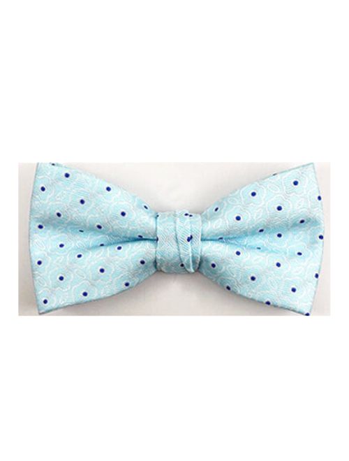 Pre-Tied Bow Tie - Light Blue Floral Outline