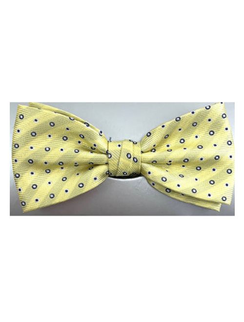 Pre-Tied Bow Tie - Yellow/Alternating Dots