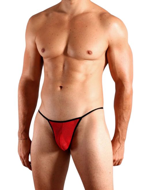 Mesh G String Thong - Red – Stroked Ego