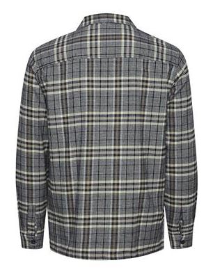 Beige & Navy Checkered Over Shirt