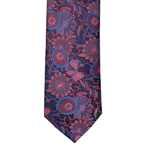 Rose & Blue Floral Tie