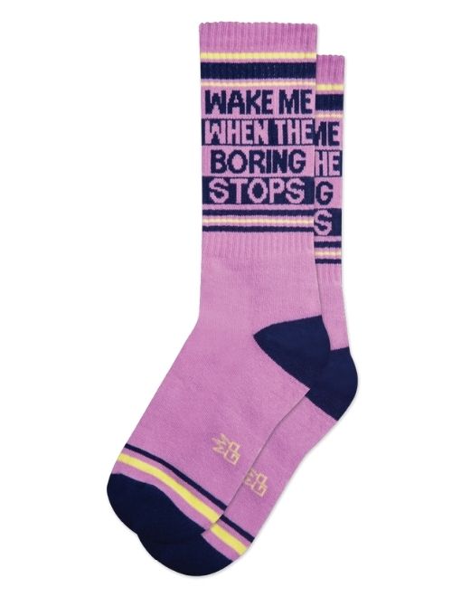 Wake Me When the Boring Stops Gym Socks