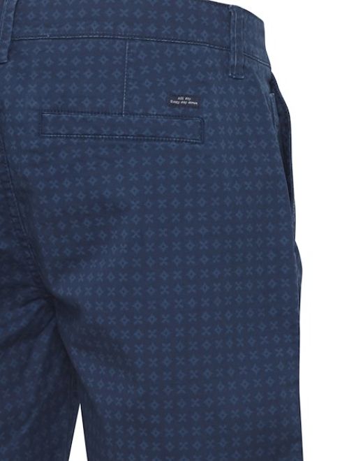 Patterned Casual Shorts - Navy
