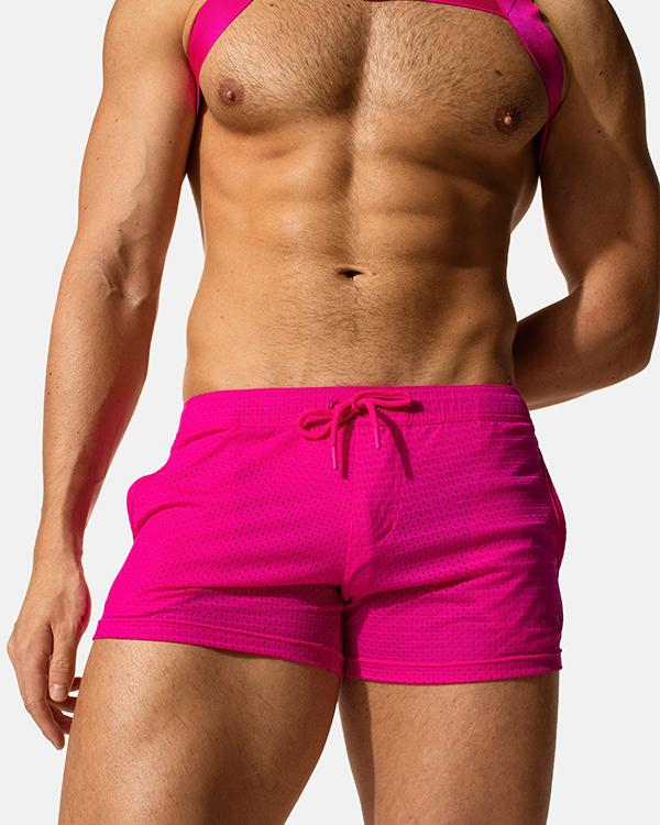 Neon pink hot sale mens shorts