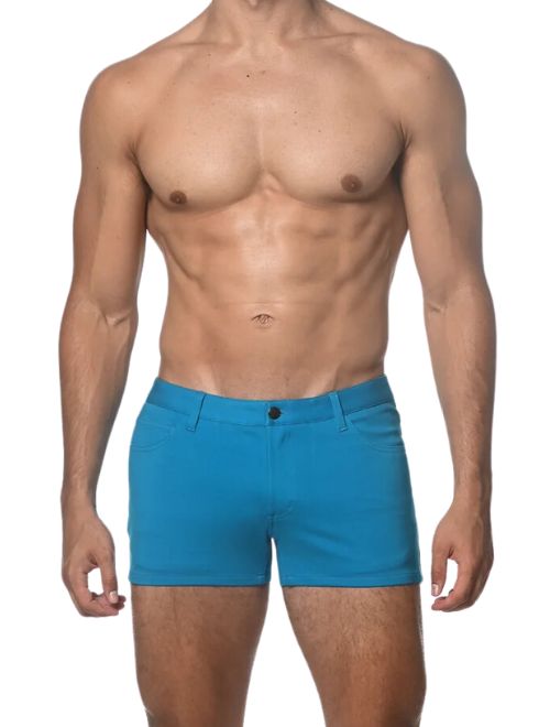 Solid Stretch Knit Jean Short - Seaport Blue