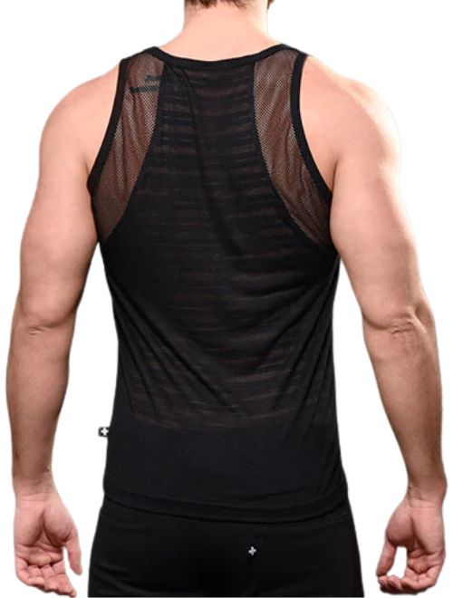 Burnout Fabric Tank - Black