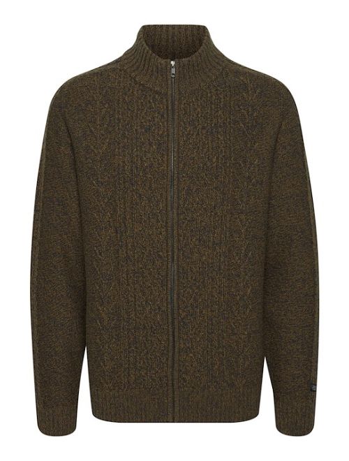 Cable Knit Full Zip - Brown