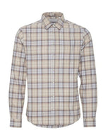 Beige & Blue Check Long Sleeve