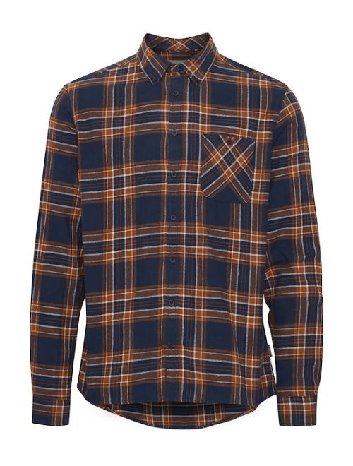 Checked Long Sleeve Button Up - Orange/Blue