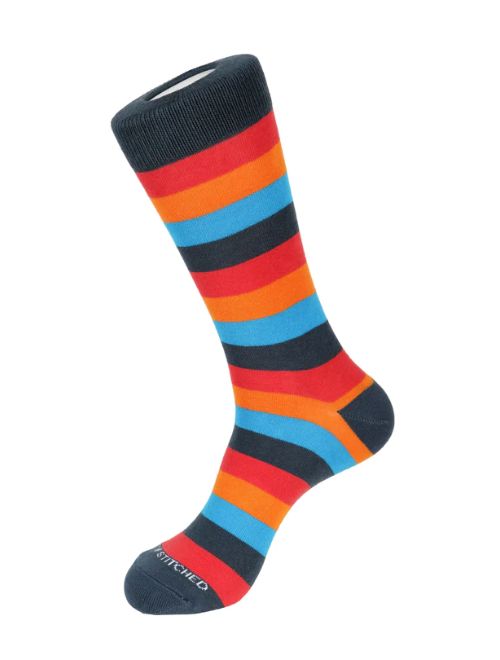 Core Stripe Orange Crew Sock