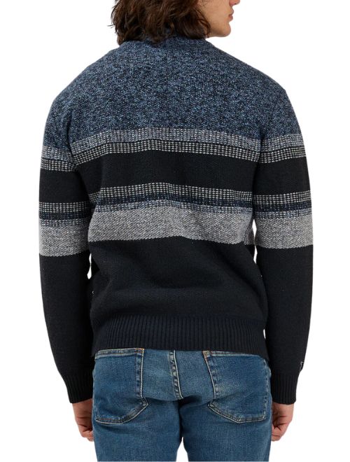Fleece Lined Quarter Zip Sweater - Navy/Blue