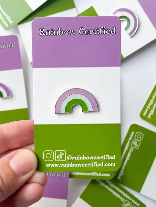 Genderqueer Rainbow Pin