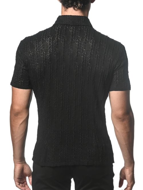 Stretch Gossamer Knit Short Sleeve - Black