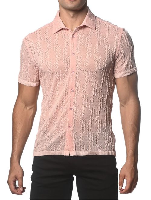 Stretch Gossamer Knit Short Sleeve - Pink