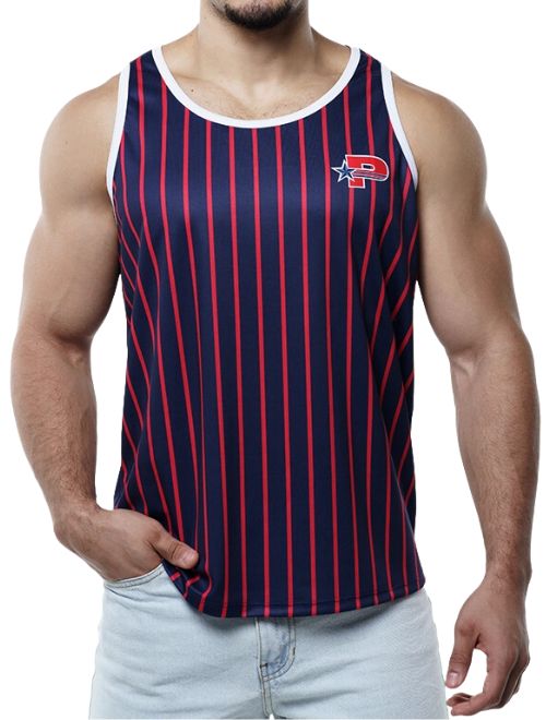 Navy Striped Tank Top