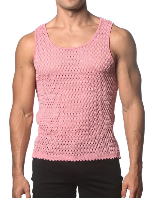 Stretch Gossamer Knit Tank - Pink