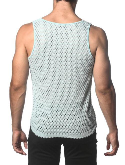 Stretch Gossamer Knit Tank - Baby Blue