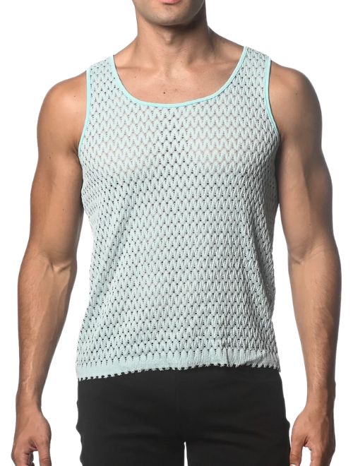 Stretch Gossamer Knit Tank - Baby Blue