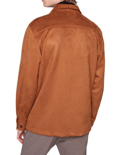 Stretch Sueded Overshirt - Camel