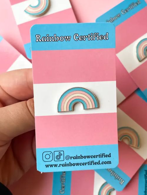 Transgender Rainbow Pride Pin – Stroked Ego