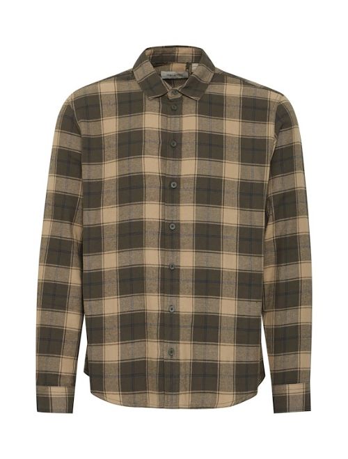 Checked Long Sleeve Button Up - Brown