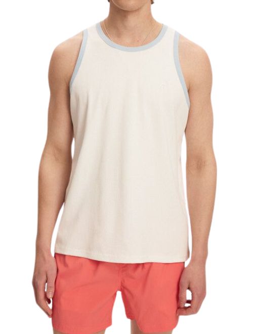 Contrast Rib Tank Top - Blue