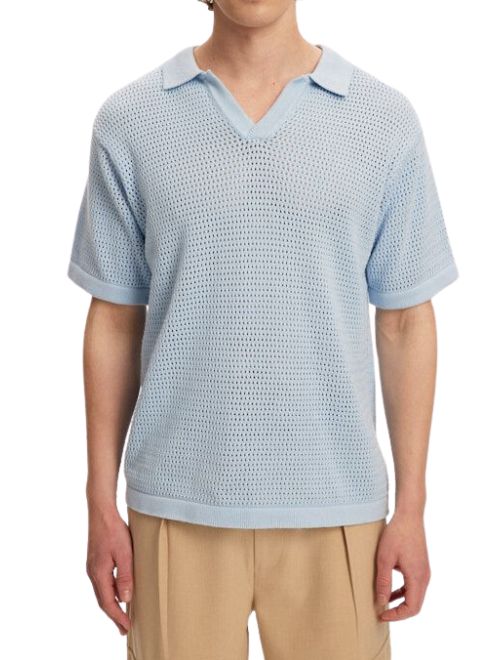 Knitted Beach Polo - Blue