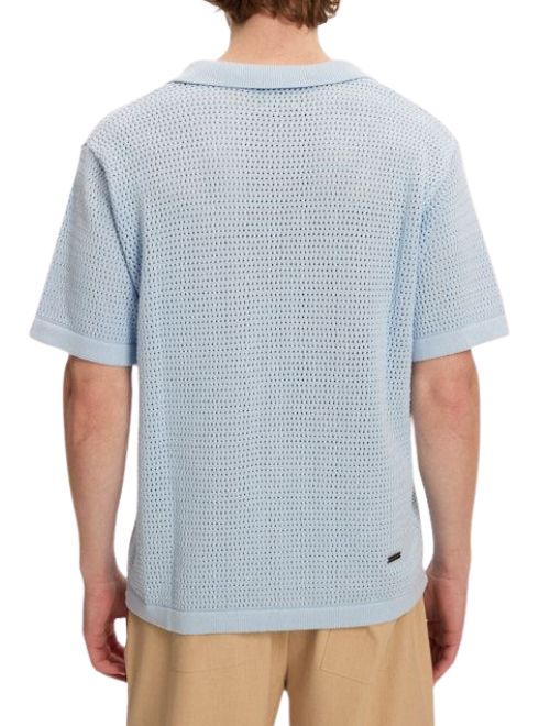 Knitted Beach Polo - Blue