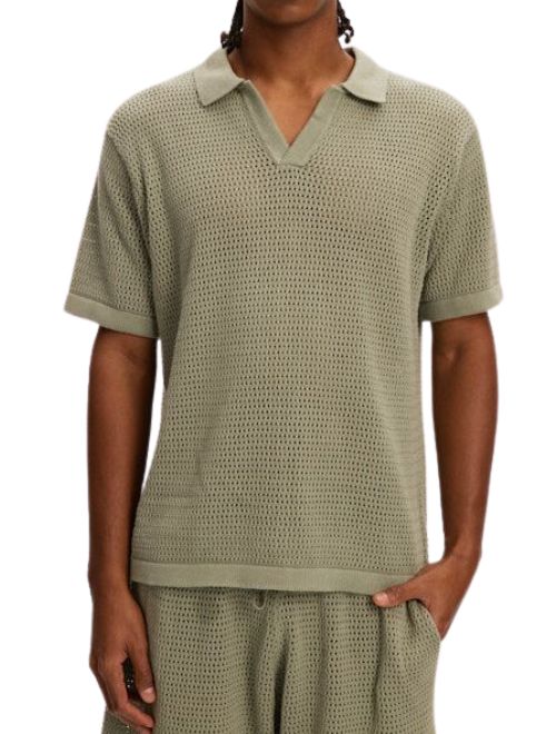 Knitted Beach Polo - Green