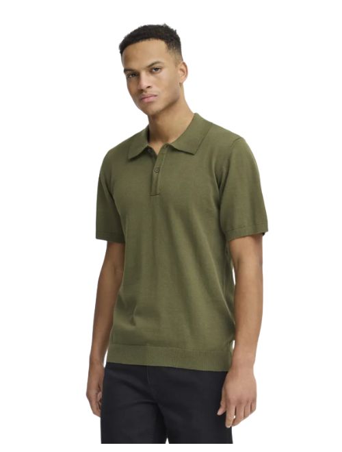 Solid Knit Polo - Olive