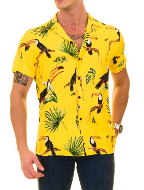 Toucan Print Button Up Shirt