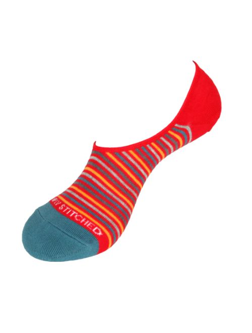Red Multi Stripes - No Show