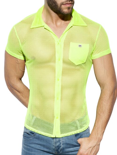 Mesh Short Sleeves Shirt - Green