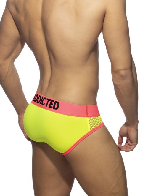 Neon Mesh Brief - Yellow