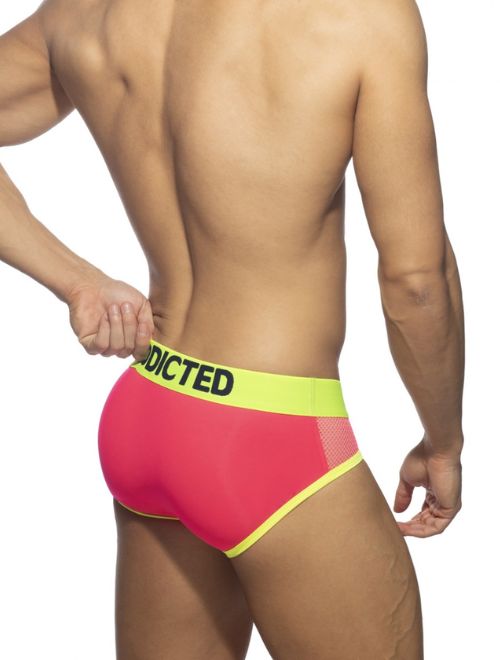 Neon Mesh Brief - Pink