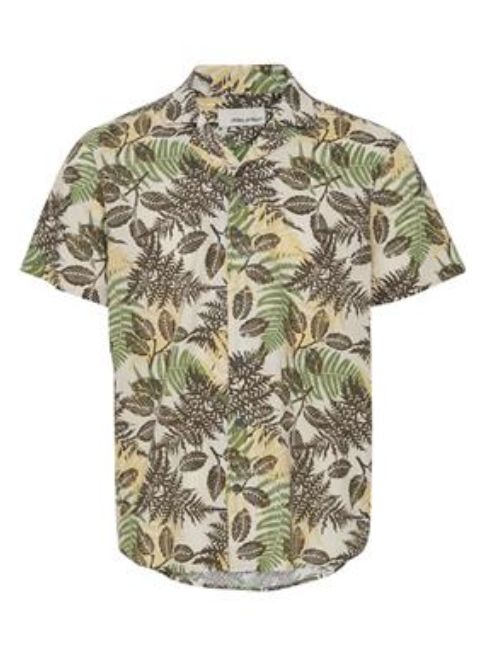 Palm Pattern Button Up - Forest