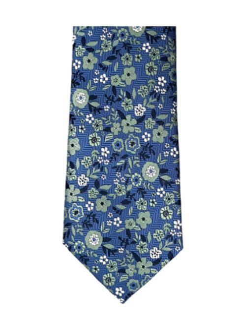 Floral Necktie - Navy/Green