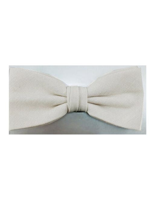 Pre-Tied Bow Tie - White Linen