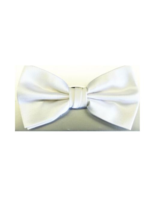 Silk Pre Tied Bow Tie - White