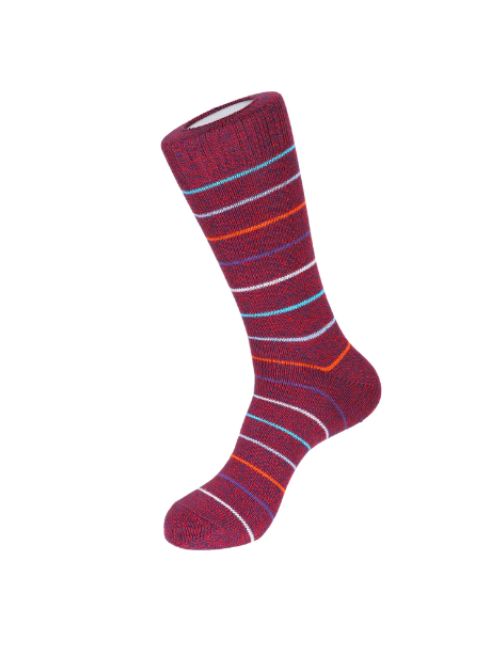 Composition Stripe Boot Sock - Red