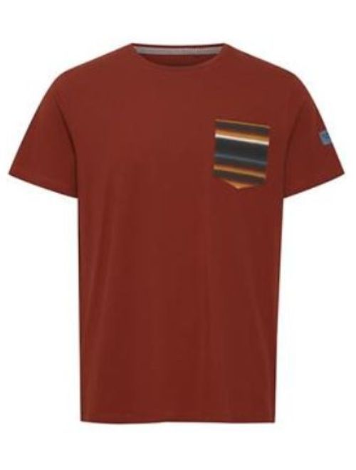 Horizon Stripe Pocket T-Shirt - Rust
