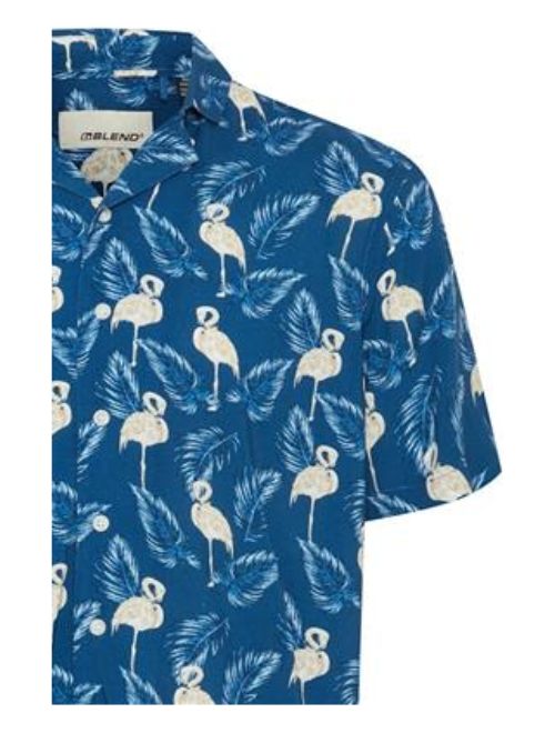 Flamingo Pattern Short Sleeve - Navy