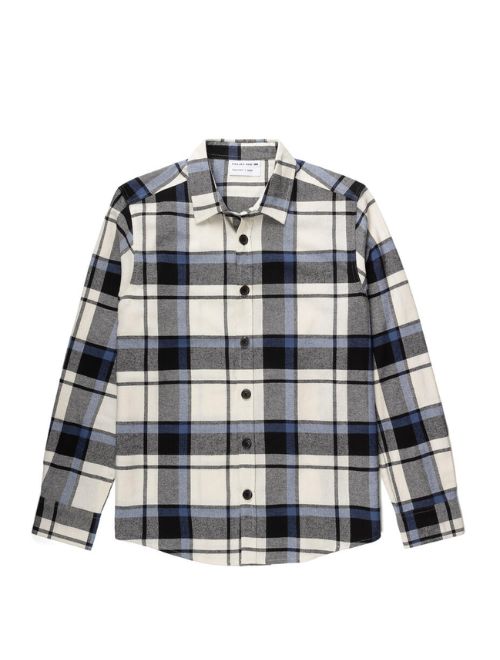 Long Sleeve Brushed Flannel Shirt - Stone