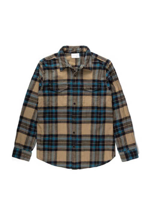 Long Sleeve Light Brush Flannel Shirt - Camel