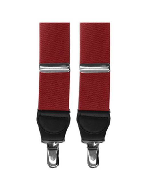 Burgundy Clip Suspenders 1.5"