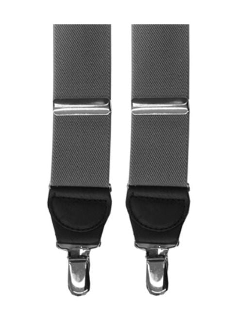 Grey Clip Suspenders 1.5"