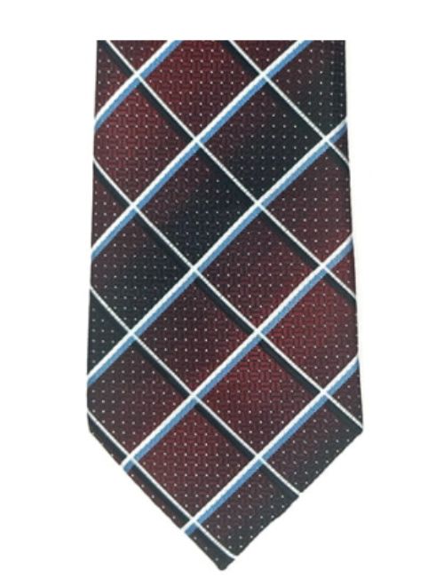 Square Pattern Necktie - Wine